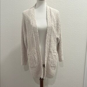 Bobeau Cream Textured Cardigan